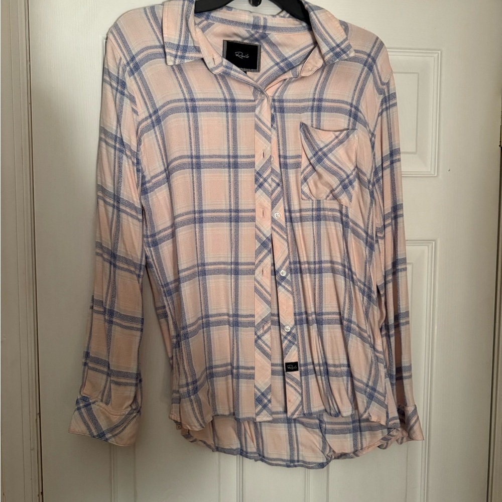 Rails Peach and Lavender Plaid Shirt